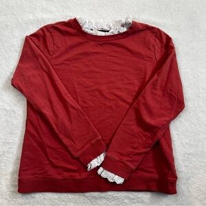 Boden Red Lace-Trimmed Women's Sweater